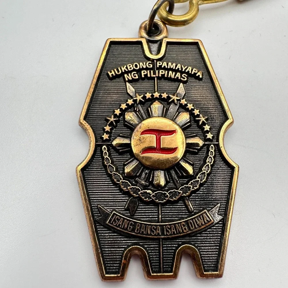 Vintage 80s Philippines Military Police‎ Keychain Maj Gen Ramon Montano Shield